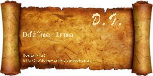 Döme Irma névjegykártya