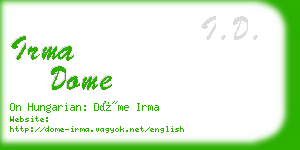 irma dome business card